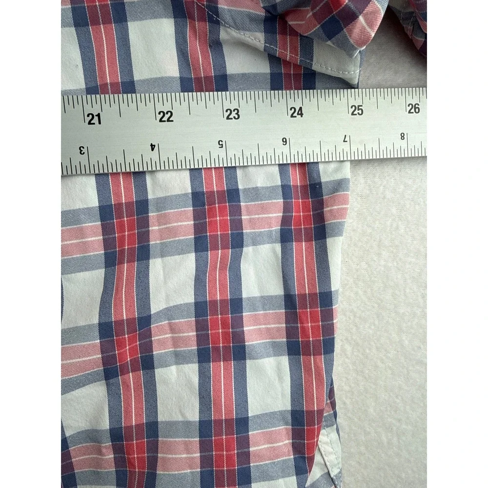 UNTUCKit Mens XXL Tour De Paz Plaid Performance Button Down Shirt Red White Blue